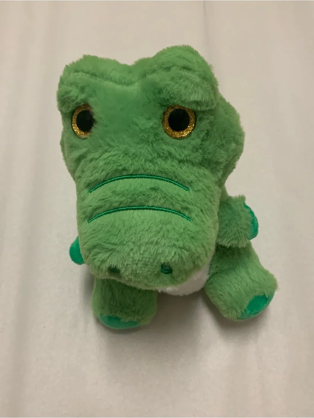 Green Crocodile Plush 8” Big Glitter Eyes Cute Stuffed Animal Alligator Toy
